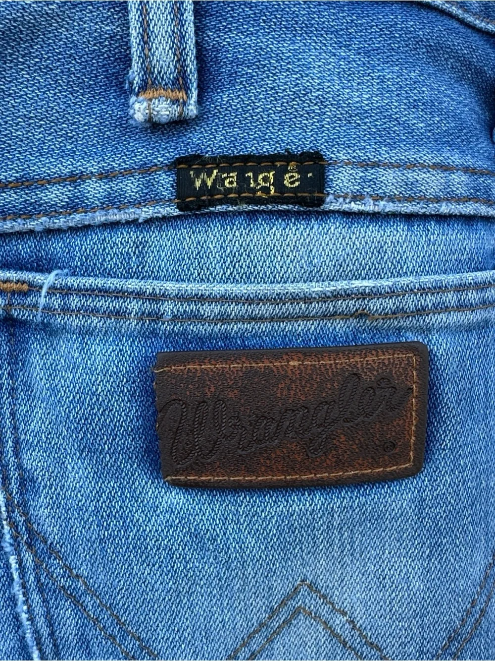 VTG 70s Wrangler 945 No Fault Bootcut Western Jeans Tag 32 x 30 (Fits 30 x 29)